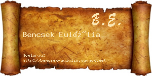 Bencsek Eulália névjegykártya